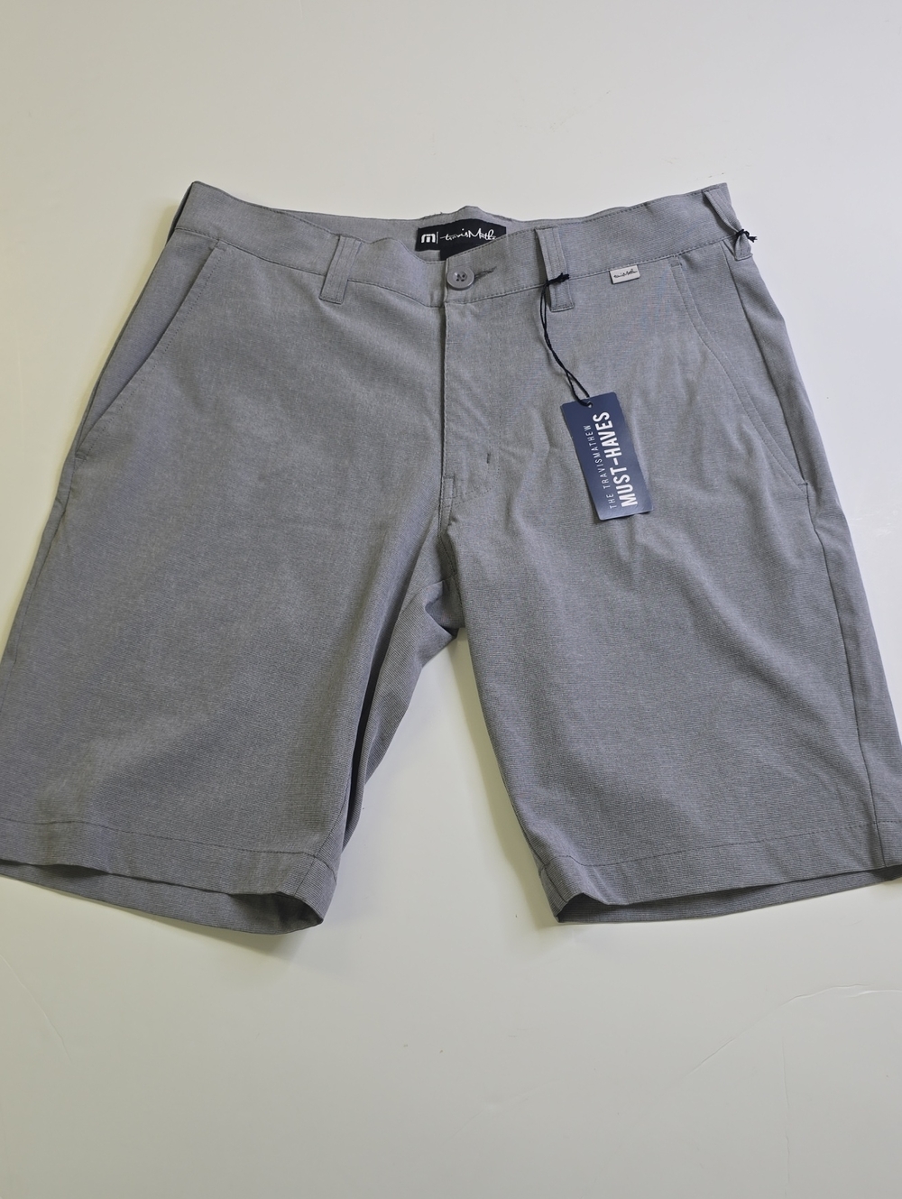Travis Mathew Gray Flat Front Performance Shorts